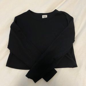Sunday Best Aritzia Black Waffle Crop Top Longsleeve